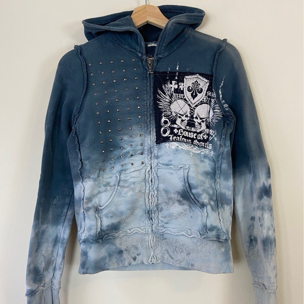 Vintage Y2K Affliction House of Jealous‎ Souls Zip Up Hoodie - Small